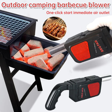 Ventilador elétrico portátil conveniente, alça estendida, acelera queima de carvão, uso para acampamento ao ar livre, piquenique, churrasco, ferramenta de cozinha