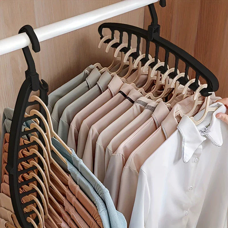 9 buraco dobrável cabide guarda-roupa economia de espaço cabide de armazenamento para roupas cabides de secagem organizadores de armazenamento rack casaco calças cabide