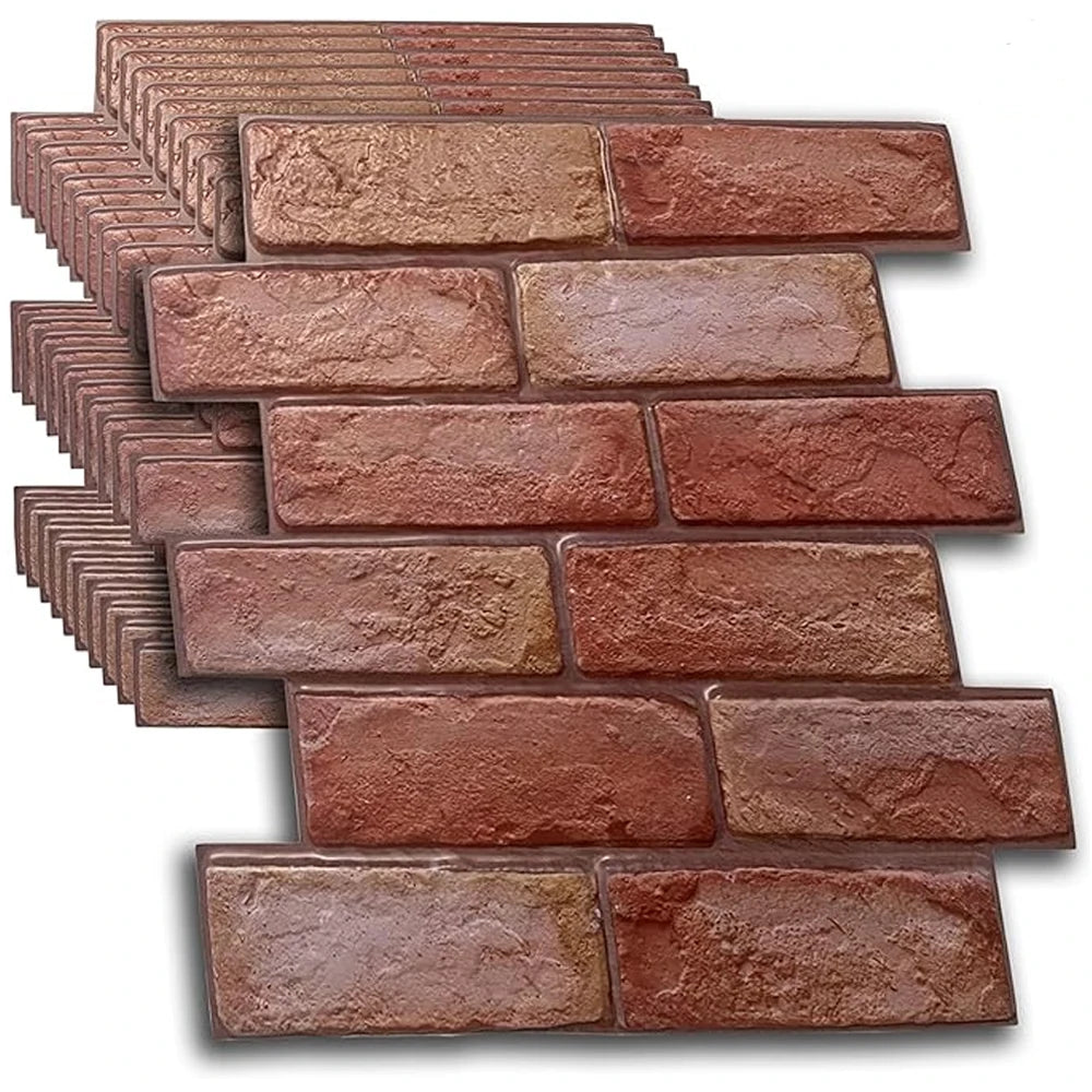 Adesivos de parede estéreo irregulares 3d, papel de parede autoadesivo, padrão de tijolo, mural, casca, à prova de calor, à prova d'água, decoração, 5/10/20 peças