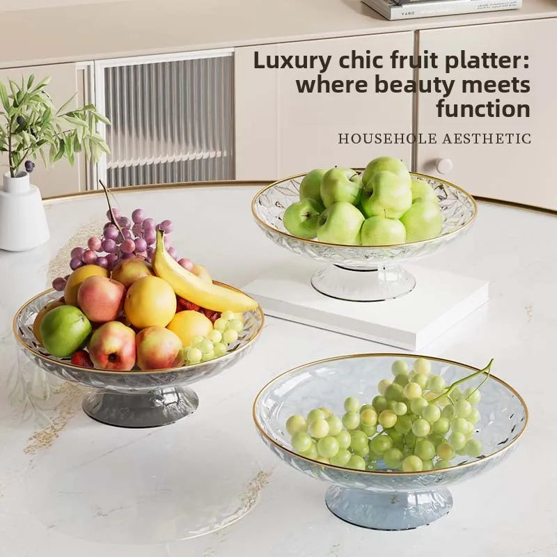 Prato de frutas de pés altos para sala de estar, novo prato de lanche estilo simples