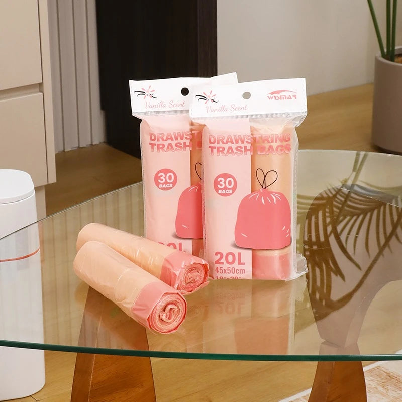 20l perfumado cordão sacos de lixo fragrância floral rosa lavanda limão baunilha resistente cozinha banheiro escritório sacos de lixo